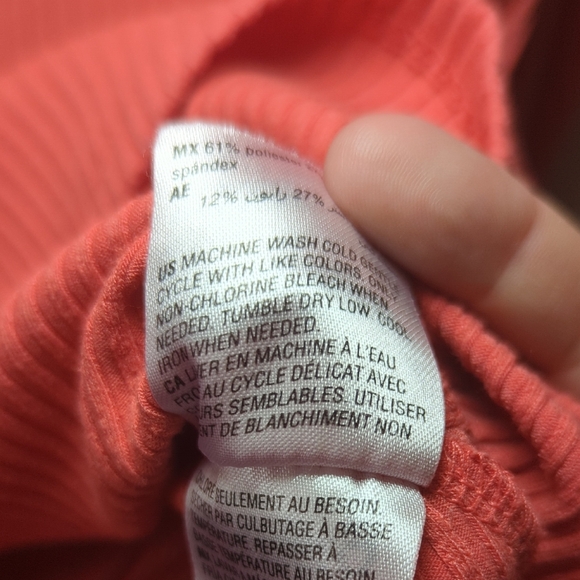 Inc International Concepts Coral V-Neck Ribbed Sweater Women's Size Large - Picture 4 of 5